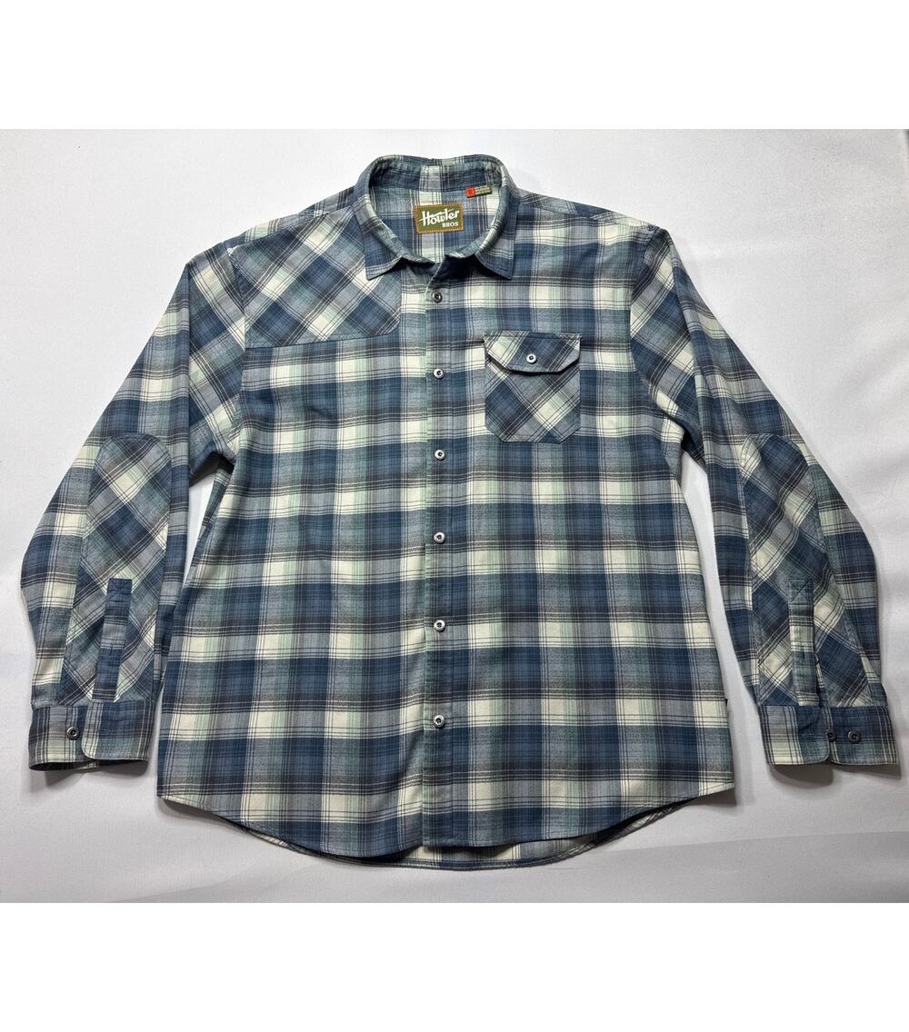 Howler Bros Men's Long Sleeve Blue Plaid Flannel Shirt‎ - Size XL